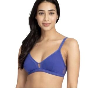 All‎ You Lively Mesh Trim Bralette, Color Clamatis Blue, Size Medium, NWT
